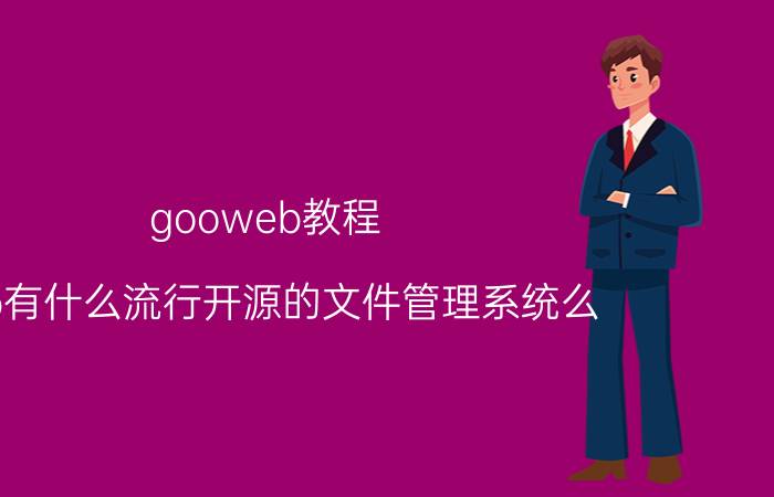 gooweb教程 php有什么流行开源的文件管理系统么？